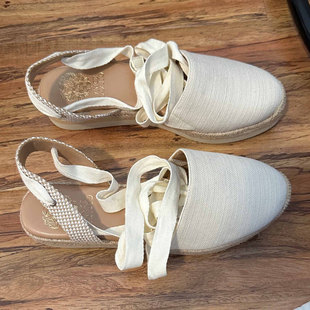 Vince Camuto Cream Espadrille Flats